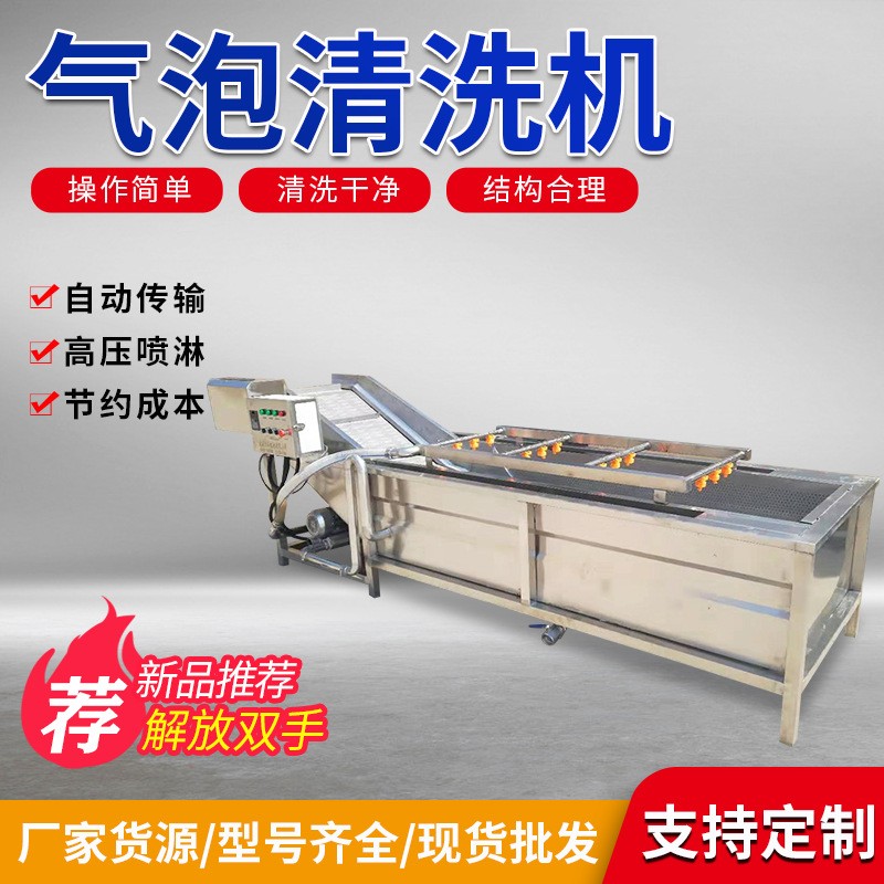 南瓜氣泡蔬菜清洗機(jī) 番茄豆角果蔬清洗設(shè)備 商用全自動蔬菜清洗線