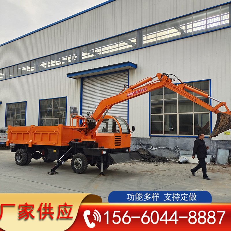 農(nóng)用四不像隨車挖 輪式拖拉機(jī)帶挖機(jī) 四驅(qū)自卸隨車挖