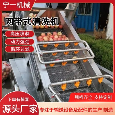 全自動氣泡清洗機多功能果蔬噴淋式洗菜機不銹鋼網(wǎng)帶式果蔬清洗機
