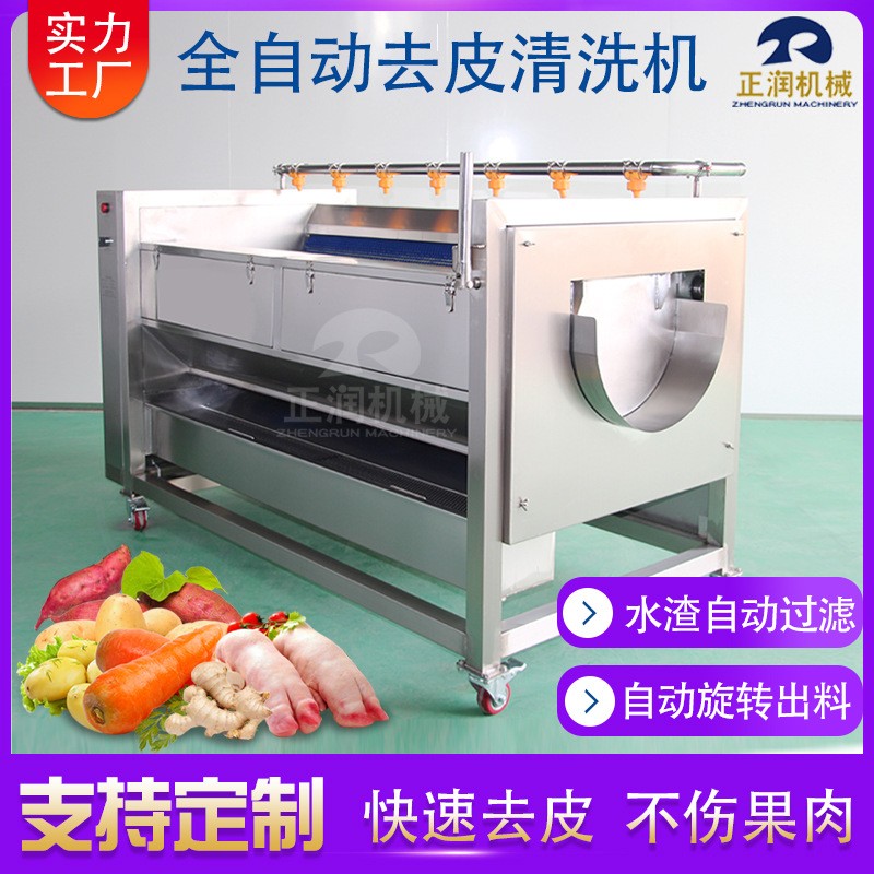 供應(yīng)毛輥蓮菜去皮機(jī) 薯片加工毛輥清洗機(jī) 商用全自動香芋清洗機(jī)
