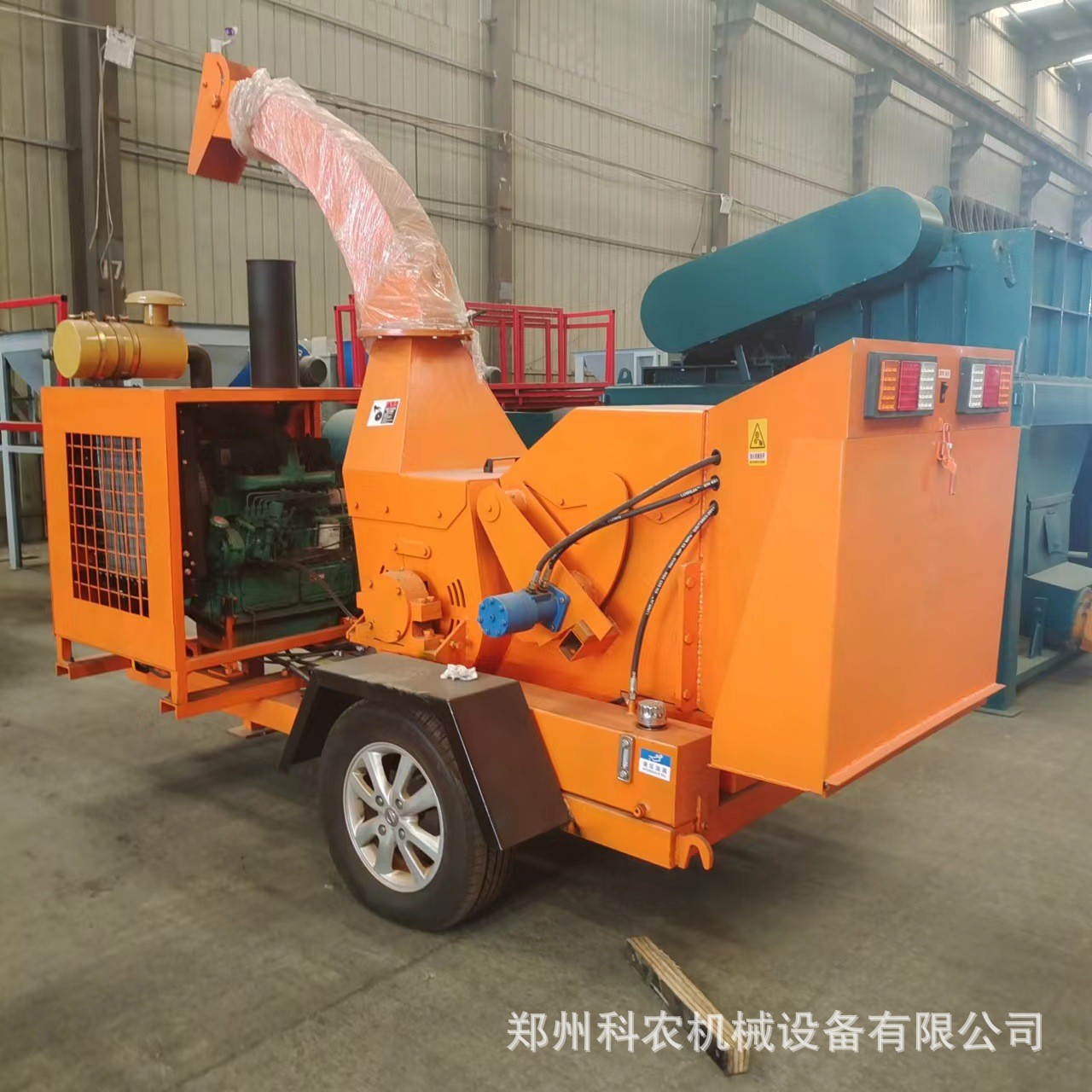 6145型移動大型木材粉碎機(jī) 園林樹木柴油碎枝機(jī)高噴出料 包郵