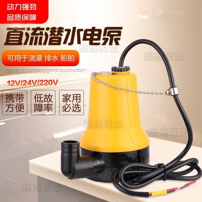 小型直流小潛水泵12V24V220V塑料船用農(nóng)用澆地家用船艙抽水機批發(fā)