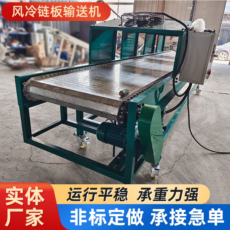 不銹鋼風(fēng)冷鏈板輸送機食品果蔬冷卻運輸流水線不銹鋼鏈板傳送帶