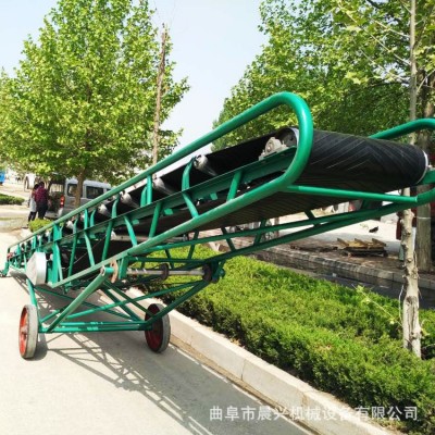 移動方管伸縮輸送機糧食升降輸送皮帶機爬坡防滑伸縮運送機械廠家