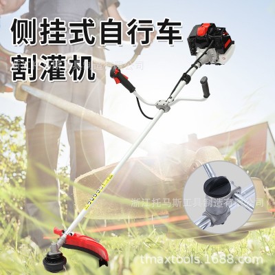 廠家制造汽油型割草機(jī)側(cè)掛式肩帶高效切割動力62CC易操控除草收割