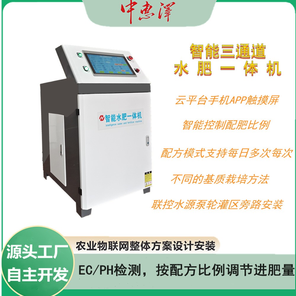 自主開發(fā)水肥一體機 種植藍(lán)莓專用檢測ECPH自動混肥水肥一體機