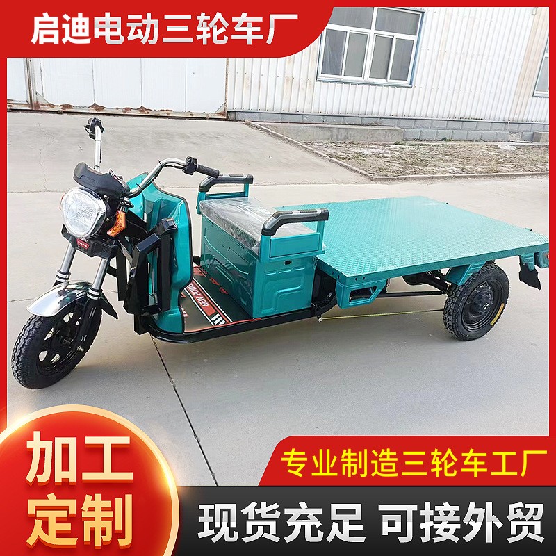 批發家用載人電動拉貨三輪車 平板搬運客貨兩用擺地攤小型電瓶車