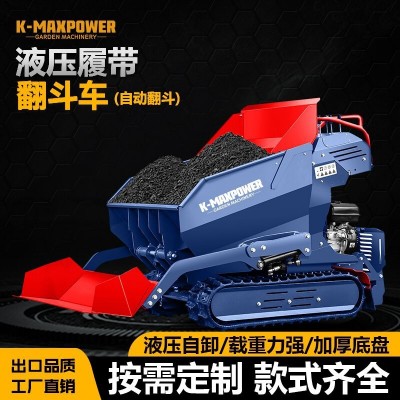 液壓履帶翻斗車工地施工農場園林牧場搬運鏟車工程車四驅農用車
