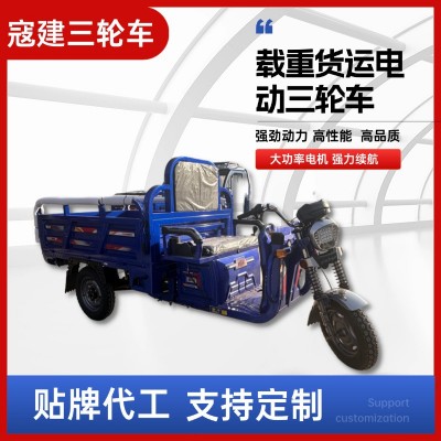 新款家用三輪車載貨加長加寬載重王爬坡助力三農拉貨電動三輪車
